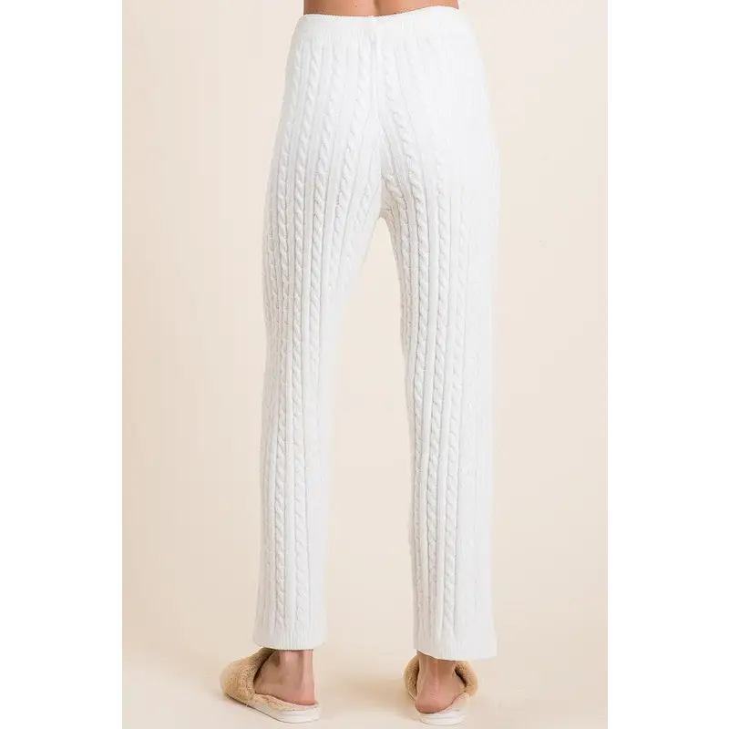 Cable-Knit High Waist Sweater Pants.