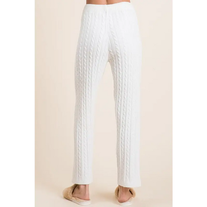 Cable-Knit High Waist Sweater Pants.