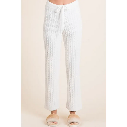 Cable-Knit High Waist Sweater Pants.