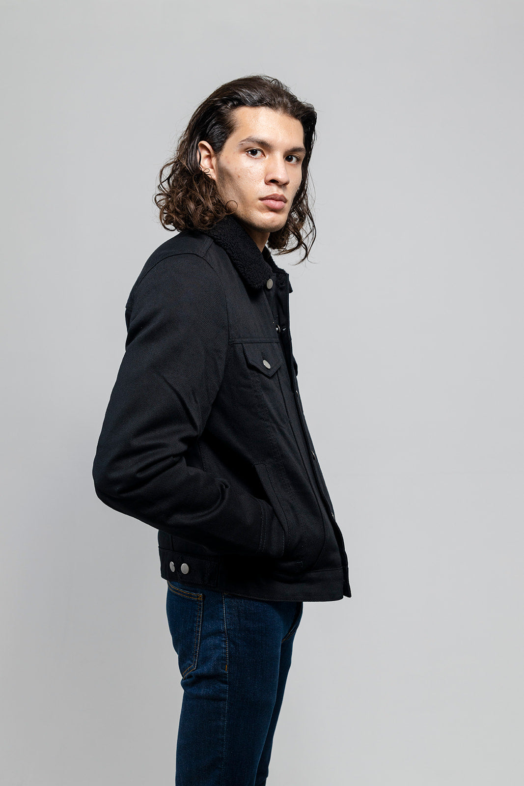 Cain Faux Shearling Twill Jacket