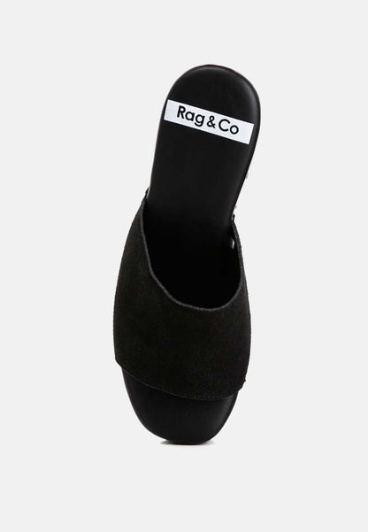 Cartera Soft Suede High Block Heel Clogs