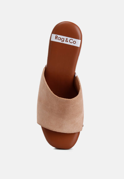 Cartera Soft Suede High Block Heel Clogs