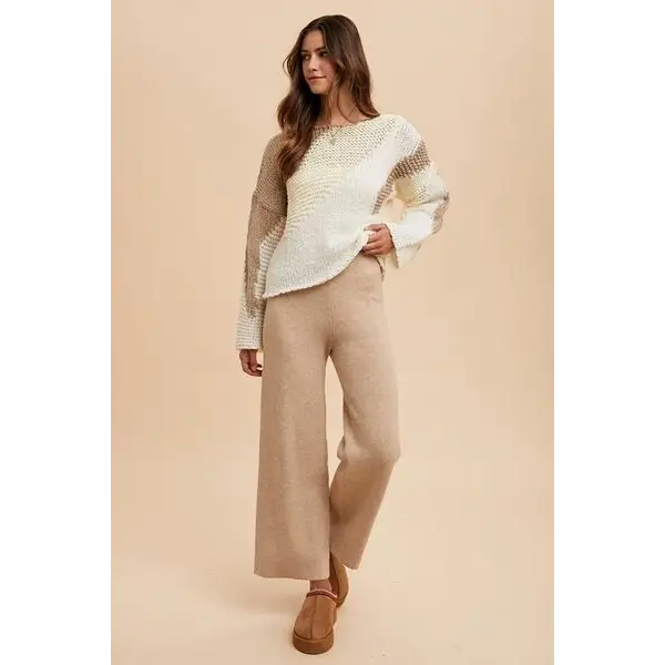 Color Block Drop Shoulder Sweater.