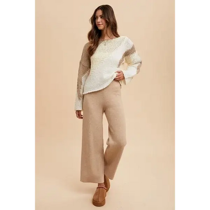 Color Block Drop Shoulder Sweater.