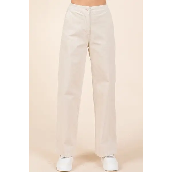 Corduroy Back Elastic Waist Pants.