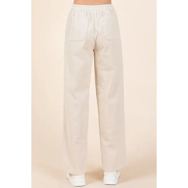 Corduroy Back Elastic Waist Pants.