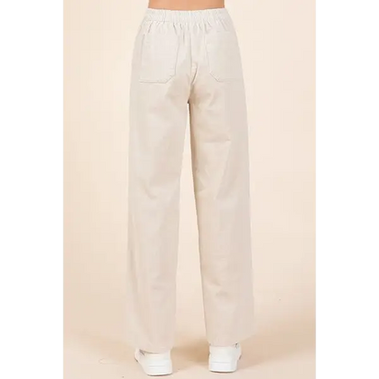 Corduroy Back Elastic Waist Pants.