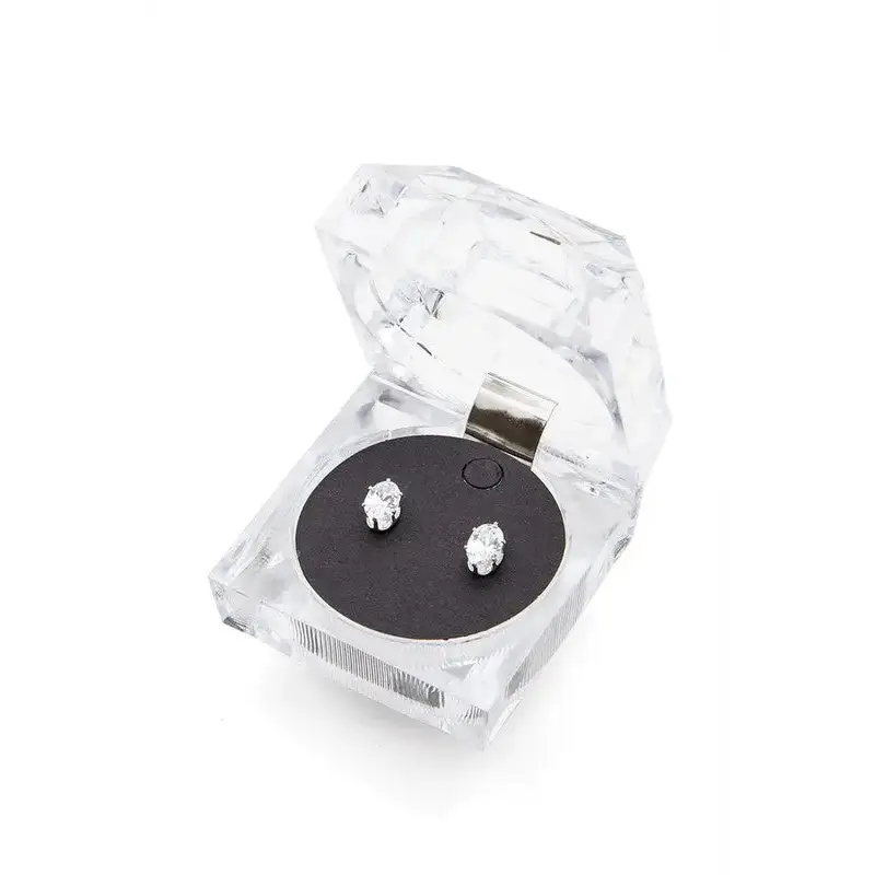 Cubic Zirconia Oval Studs 7mm.