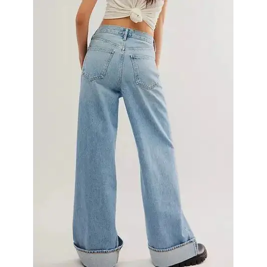 Cuffed Jeans with Pockets.