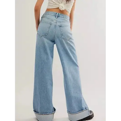 Cuffed Jeans with Pockets.