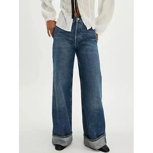 Cuffed Jeans with Pockets.