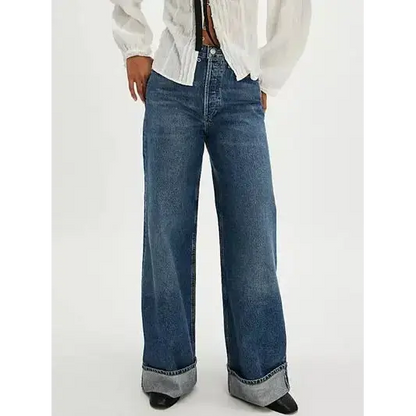 Cuffed Jeans with Pockets.
