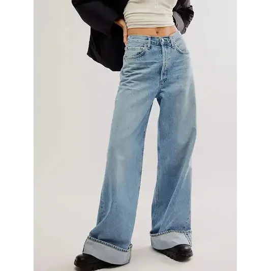 Cuffed Jeans with Pockets.