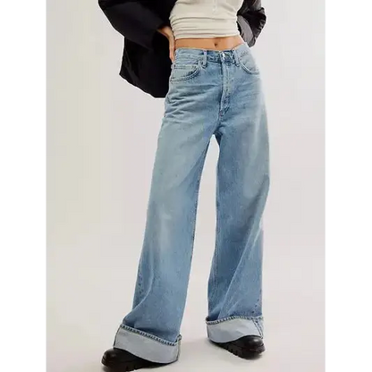 Cuffed Jeans with Pockets.