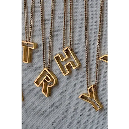 Cutout Initial Letter Personalized Necklace.