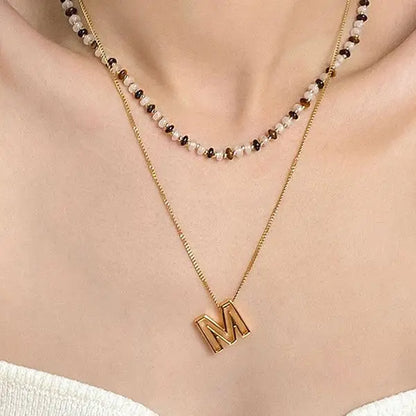 Cutout Initial Letter Personalized Necklace.