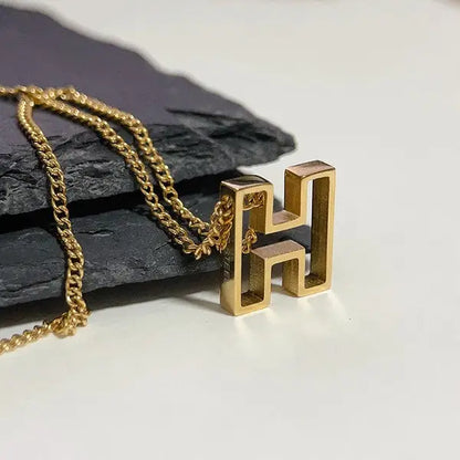 Cutout Initial Letter Personalized Necklace.