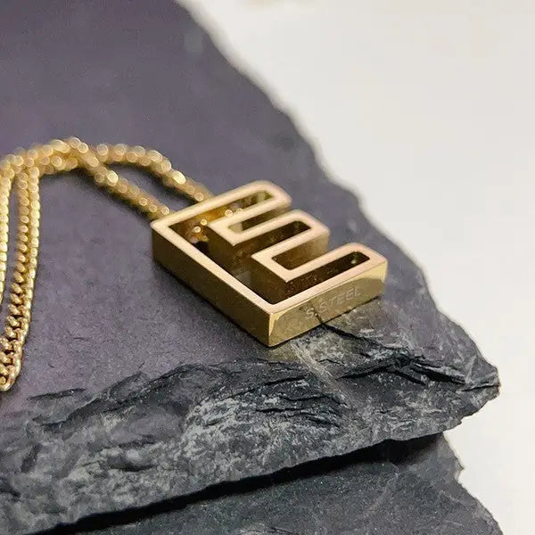 Cutout Initial Letter Personalized Necklace.