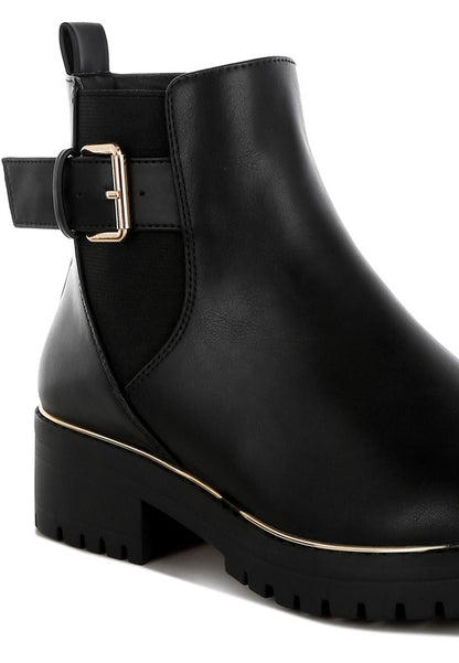 Antorin Chunky Buckle Detail Ankle Boots