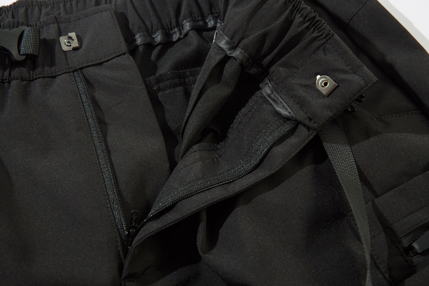 Matte Black Cargo Joggers
