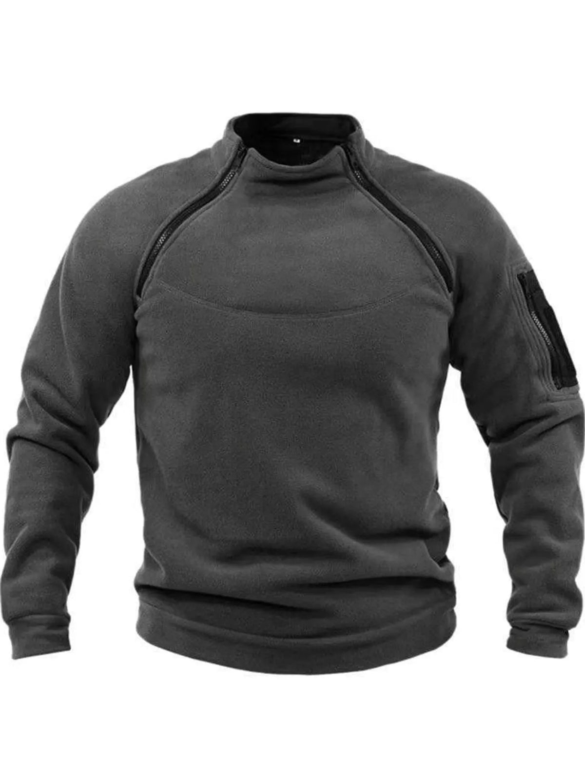 Fleece Sweatshirt with Dual Zipper