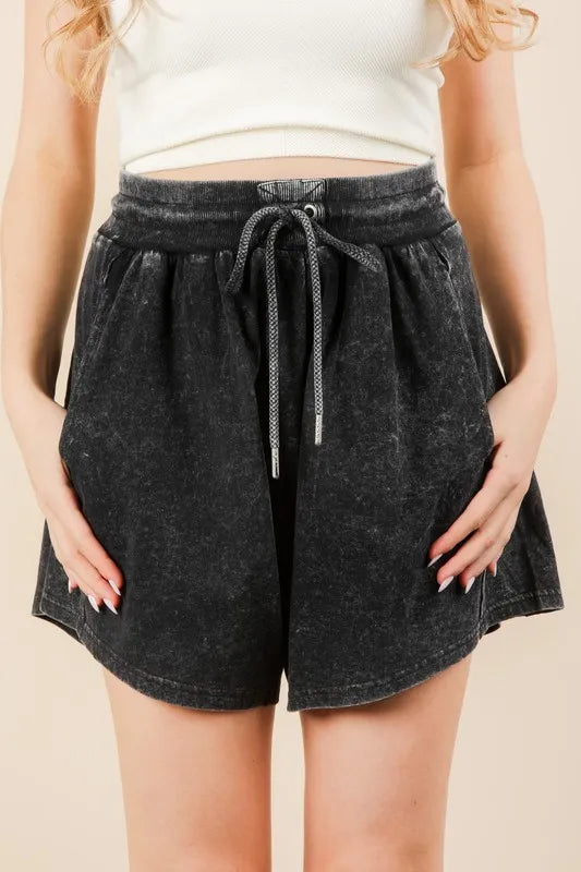 Mineral Washed Comfy Baggy Shorts.