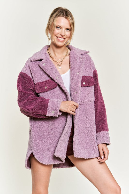 Color Block Sherpa Jacket