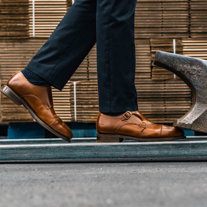 STEEL TOE MONK STRAP SHOE DANTE AMBER