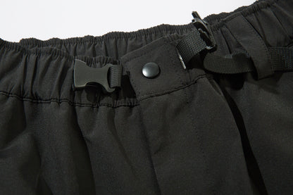 Matte Black Cargo Joggers