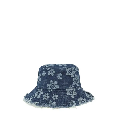 Denim Flower Bucket Hat.