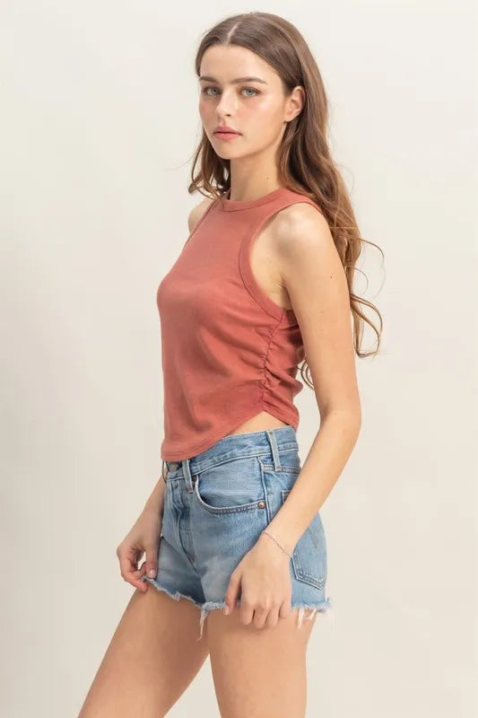 Mineral Wash Rib Knit Tank.
