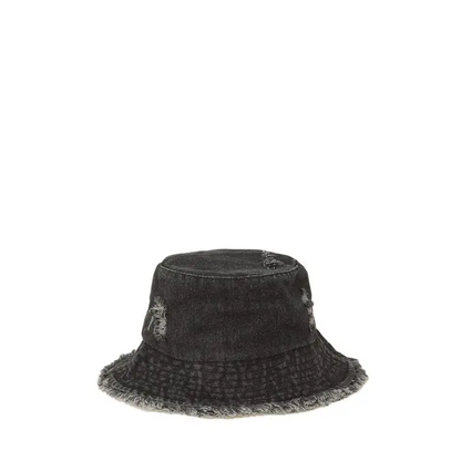 Distressed Denim Bucket Hat.