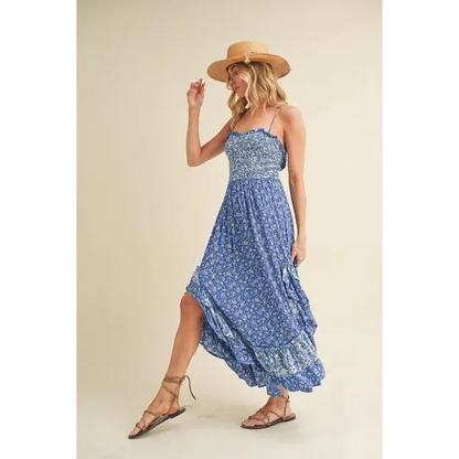 Ditsy Floral Ruffled Hem Maxi Cami Dress.