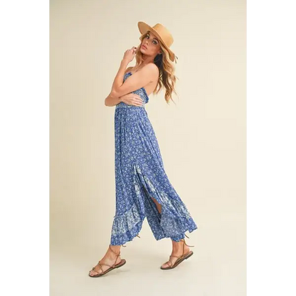 Ditsy Floral Ruffled Hem Maxi Cami Dress.