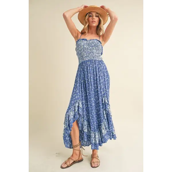 Ditsy Floral Ruffled Hem Maxi Cami Dress.