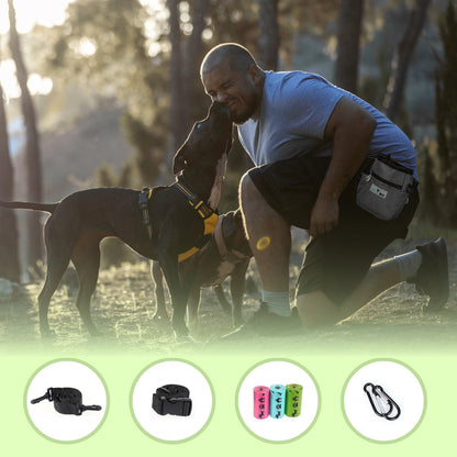Dog Treat Pouch with 3 Rolls of Poop Bags