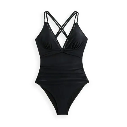 Double Spaghetti Strap One-Piece Swimwear.