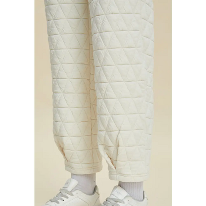 Double Take Full Size Texture Round Neck Long Sleeve Top and Pants Set.