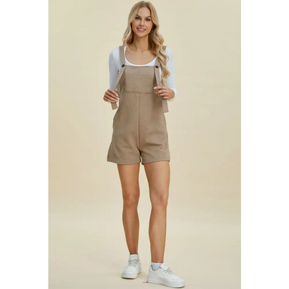 Double Take Full Size Texture Sleeveless Romper.