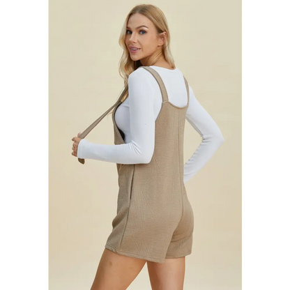Double Take Full Size Texture Sleeveless Romper.