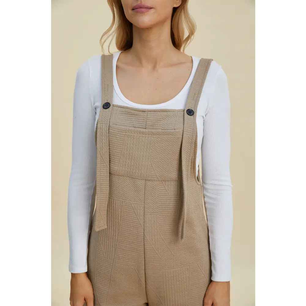 Double Take Full Size Texture Sleeveless Romper.