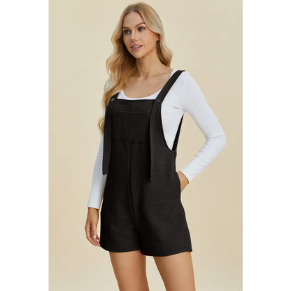 Double Take Full Size Texture Sleeveless Romper.