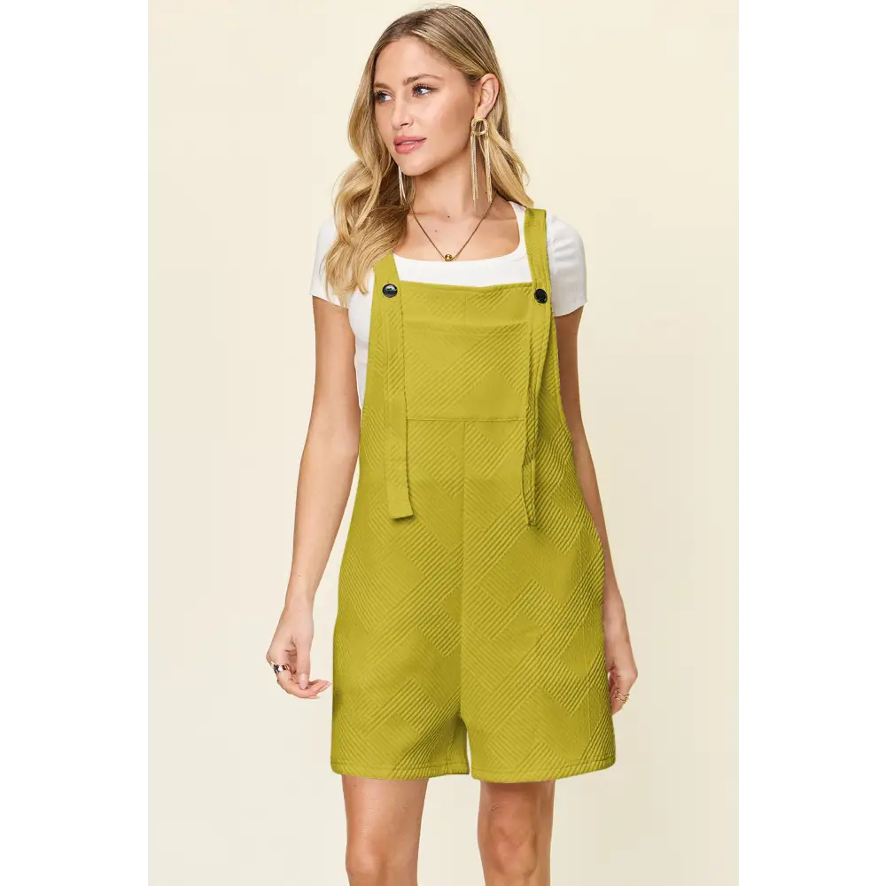 Double Take Full Size Texture Sleeveless Romper.
