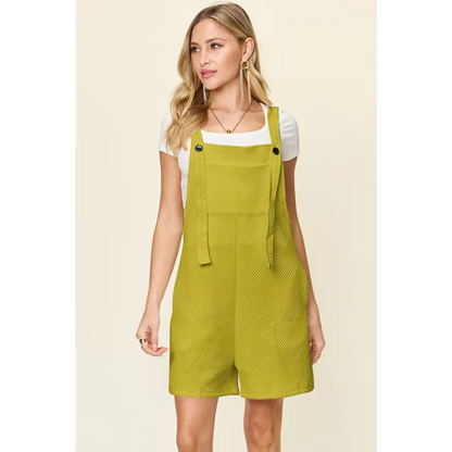 Double Take Full Size Texture Sleeveless Romper.