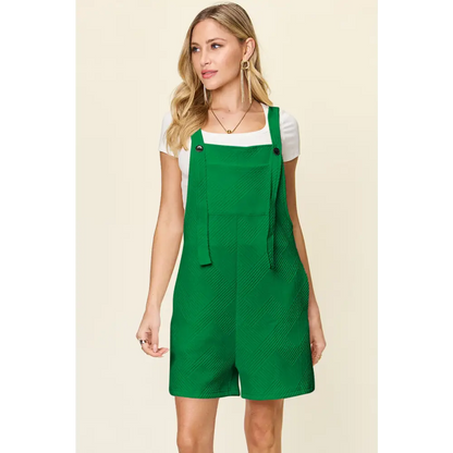 Double Take Full Size Texture Sleeveless Romper.