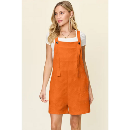 Double Take Full Size Texture Sleeveless Romper.