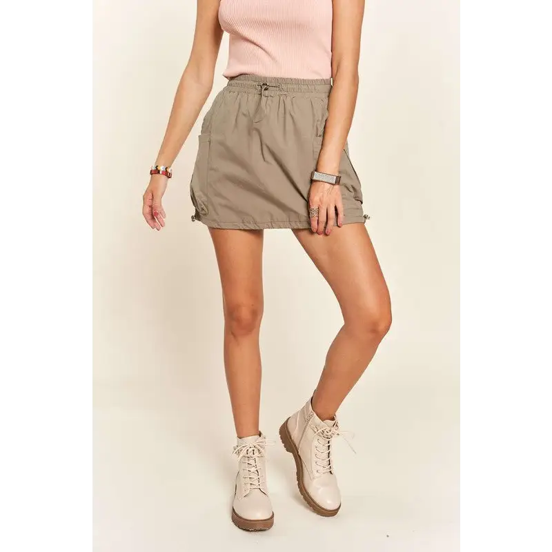 Drawstring Skort with Pockets.
