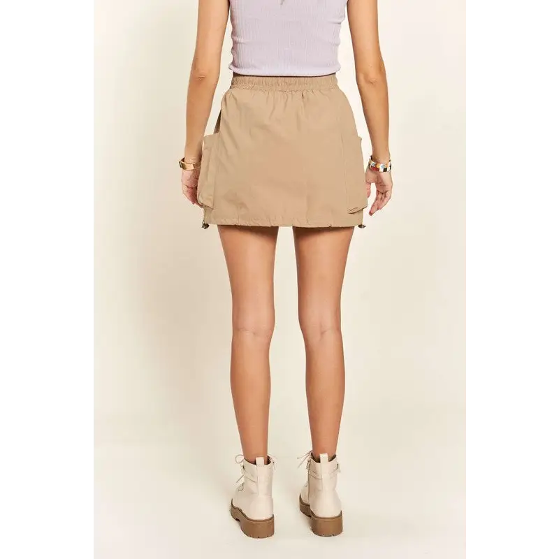 Drawstring Skort with Pockets.