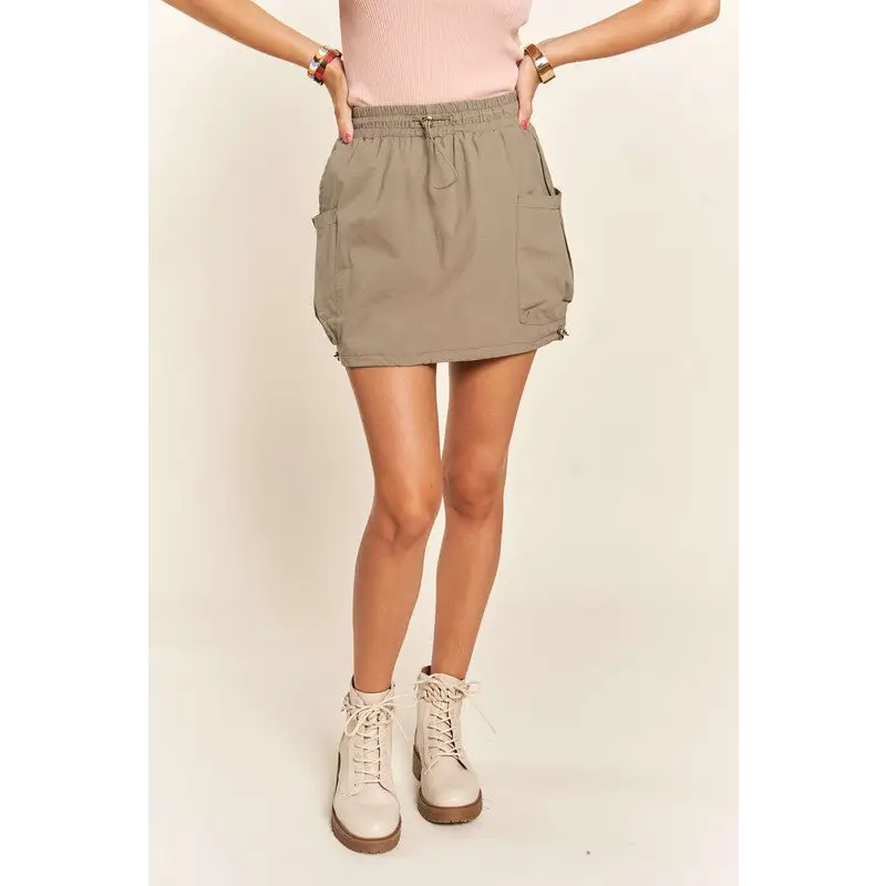 Drawstring Skort with Pockets.