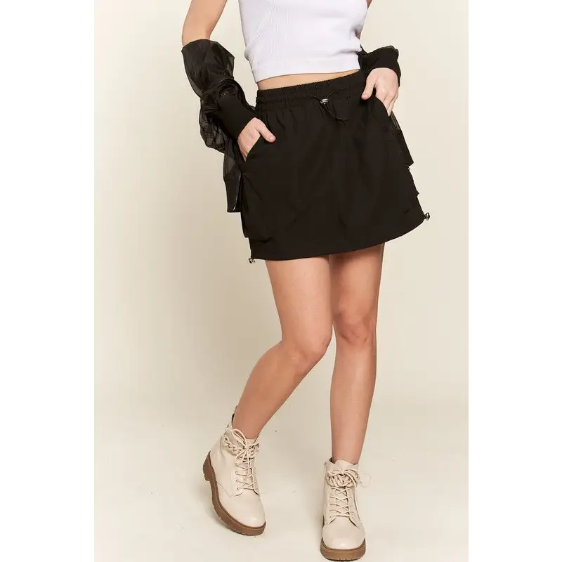 Drawstring Skort with Pockets.